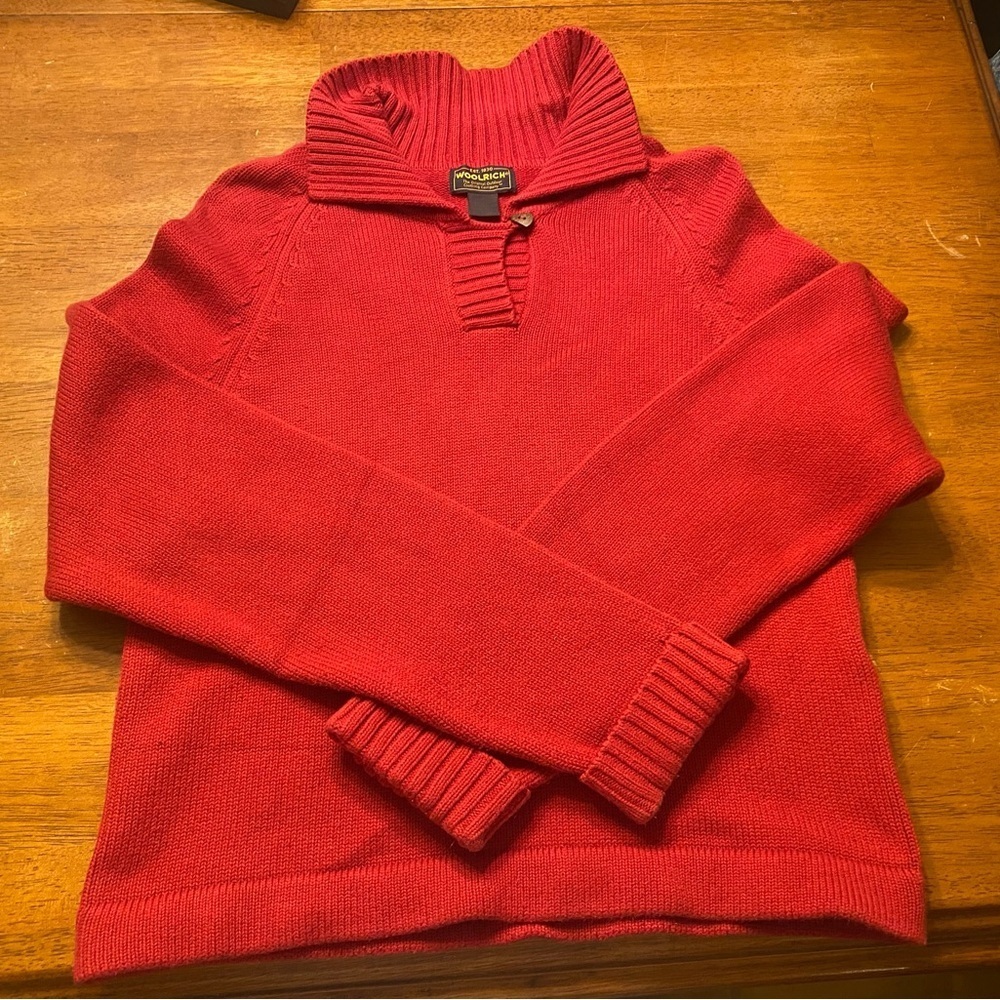 Woolrich Red Shawl Collar Sweater S